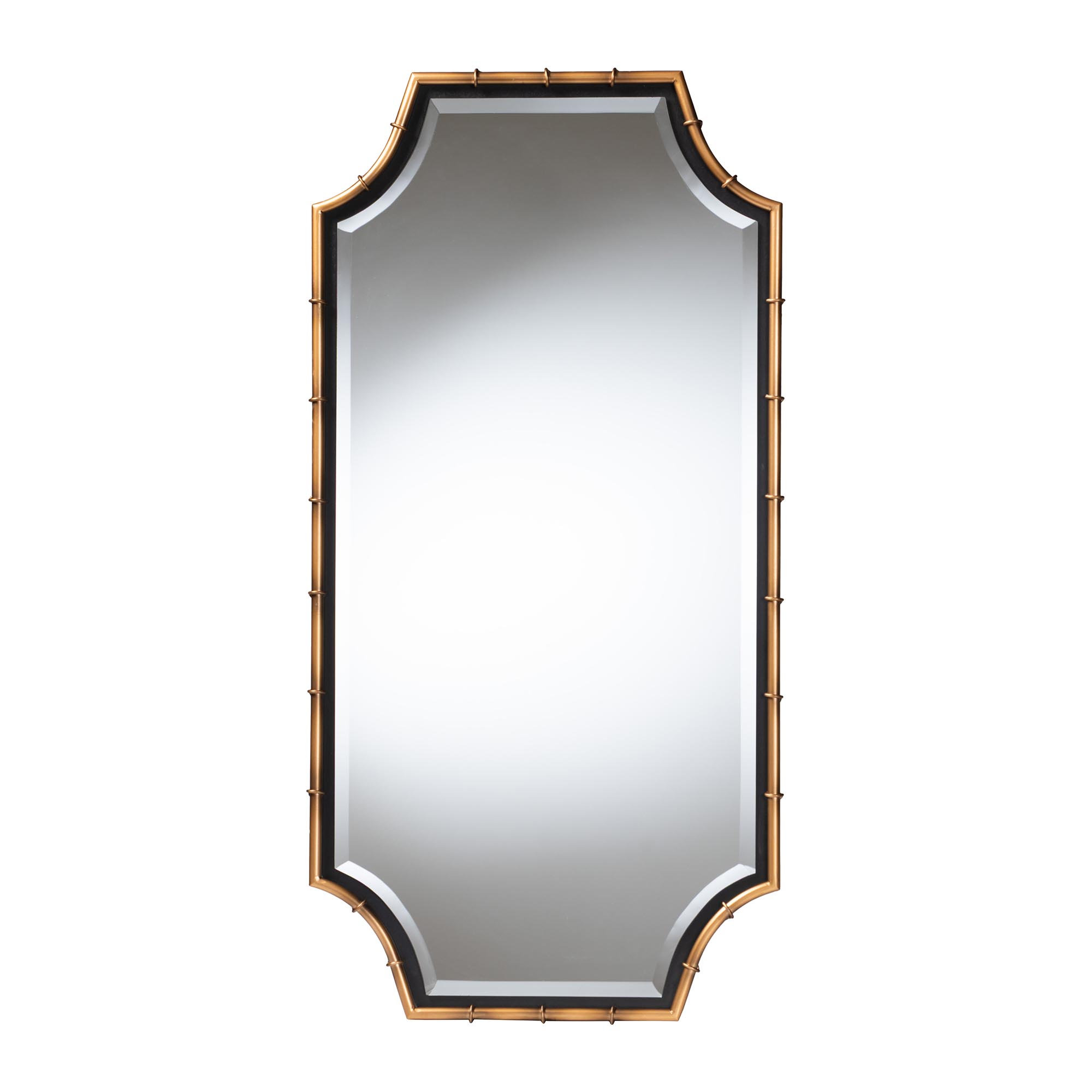 Baxton Studio Lieven Accent Wall Mirror with Bamboo Inspired Frame